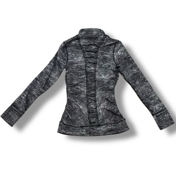 Lululemon Cypress Kiss Half Zip Pullover Jacket Rush Jacquard Black White Size 4 - Picture 6 of 8